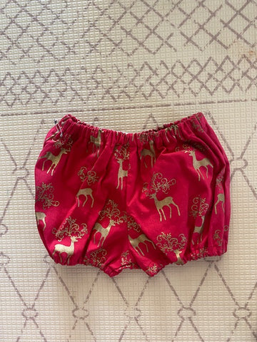 REd Bloomers with gold deers